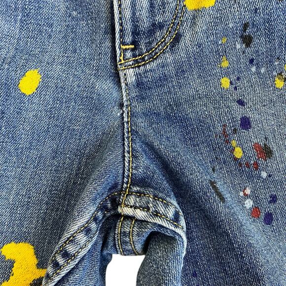 Alice + Olivia Sz 29 Joana Paint Splatter Skinny Jeans Stretch Pockets Zipper - Picture 12 of 16